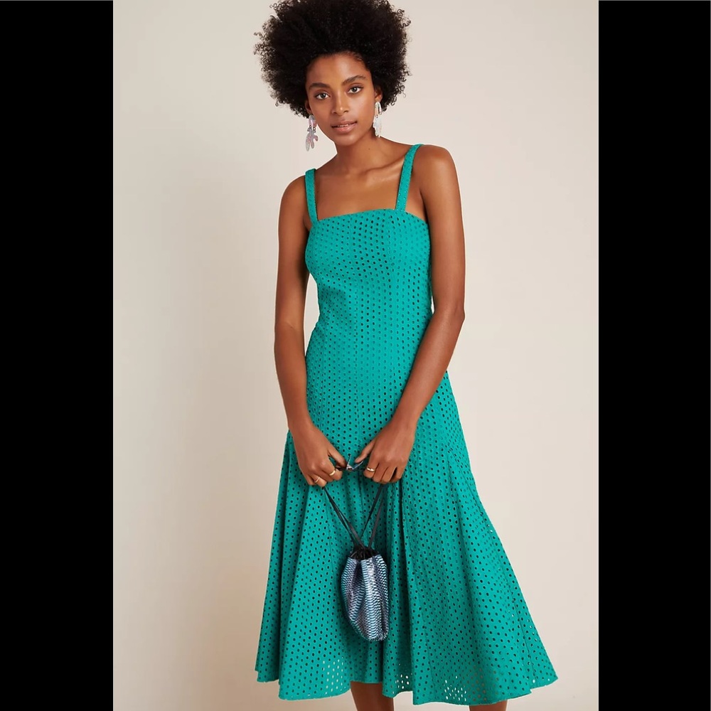 NWOT Anthropologie Maeve Lelia Eyelet Midi Dress
